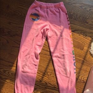Hot Pink Aviator Nation Sweat Pants